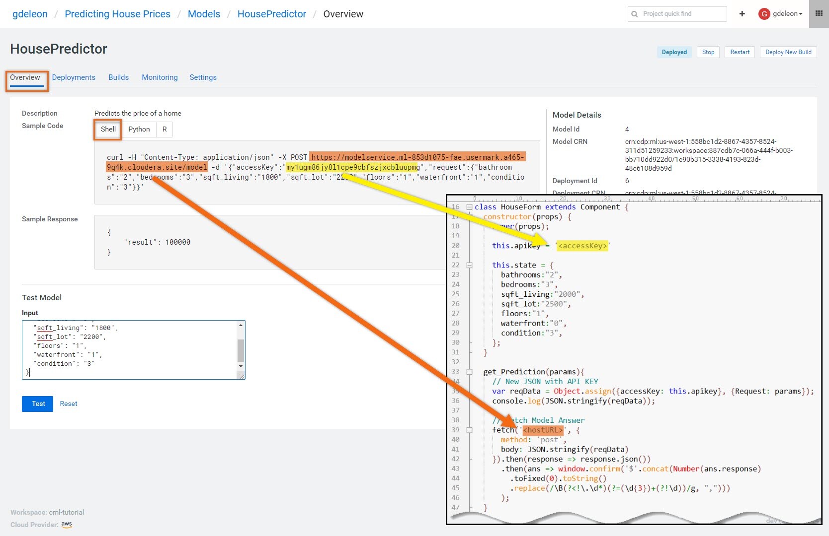 Build, Deploy and Access a Model in Cloudera Machine Learning